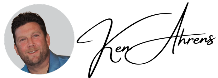 Ken Ahrens, owner of Scapes Design LLC, headshot and signature – landscaping company in Bath, PA